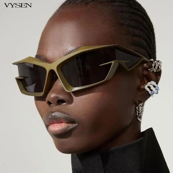 Y2K Punk Óculos de sol esportivo Homens Mulheres Nova de Luxo Irregular Sqaure Óculos de sol Masculino Tendência Grande Quadro de Hip-Hop Sombra de Sol Uv400 Óculos