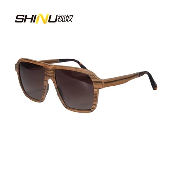 High-End de Madeira Óculos de sol feminino masculino da Marca do Designer de Óculos de Sol Polarizados Condução Gafas De Sol a Proteção UV400 Óculos SH73005