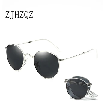 ZJHZQZ Portátil Dobrável de Dobramento de Óculos de sol Polarizados Mens Womens Moda Retrô Vintage Óculos de Sol de Condução Espelhado Eyewears