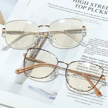 Moda de Metal Anti-Luz Azul de Óculos para Mulheres, Homens Computador Glasse de Proteção radiológica Cuidados com a Visão Azul de Luz de Bloqueio Óculos