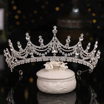 Nupcial Coroa Headwear de Casamento Aniversário Coroa Cocar de Strass Retro Luxo de Noiva Coroa Headwear de boa aparência NIN668