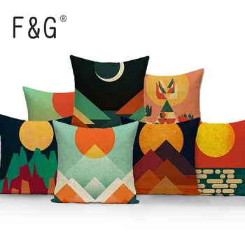 Geométricas, étnicas capa de almofada almofadas coloridas decoração Personalizada fronha de linho almofadas exterior Dropshipping jogar travesseiro