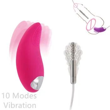 10 Modos De Vibração De Aço Inoxidável Cavalo De Olho Bala De Vibração Ovo Pênis Plug Uretral Vibrador Sextoy Para Homens Mulheres Masturbação