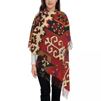 Imprimir Retro Boho Kilim Turco Navaho Tecer Tecido Têxtil Cachecol Inverno Outono Quente Lenços Persa Tribais, Étnicas Arte Xales Envolve