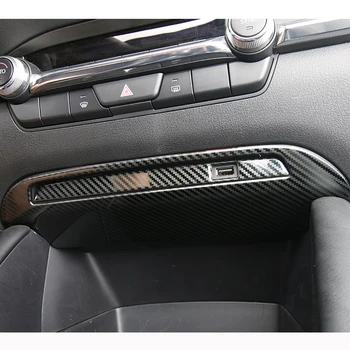 De aço inoxidável Para o Mazda 3 Axela 2019 2020 Acessórios Carro da Frente Carregamento USB interface moldura Tampa Guarnição Adesivo de Carro Estilo