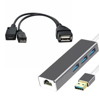 3 HUB USB, LAN Ethernet Adaptador + USB OTG Cabo de Pau de Fogo de 2ª GERAÇÃO ou Fogo TV3 Stick TV 1080P (full-hd)