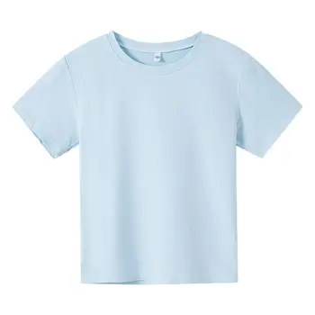 7 Peças Em Todas as Cores de Roupas infantis de Algodão Poliéster De Fácil Lavagem Simples Mãe Certeza do Menino E da Menina T-shirt