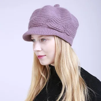 Mingjiebihuo Inverno nova cor sólida além de veludo da moda quente senhoras tampão de malha mulheres meninas sólido macio chapéu de lã