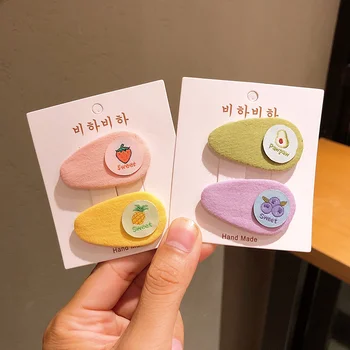 Novo coreano Crianças Grampos Simples Moda Colorida Furit Flor BB Clipe para a Menina Doce Princesa Acessórios de Cabelo