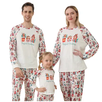 Inverno Família Pijama de Natal Pijamas Fantasias de Abóbora Pijamas de Natal Novo Pai-filho em Casa Terno de Roupas Conjunto Correspondente