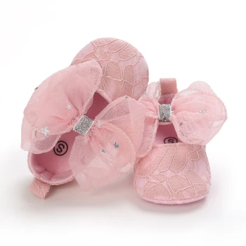 Recém-Nascido Primeiro Caminhantes Estrela De Prata De Impressão Princesa Bebê Recém-Nascido Menina Sapatos De Algodão Macio, Anti-Derrapante Criança Sapatos De Cor Sólida Infantil