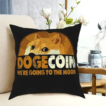 DogeCoin Estamos Indo Para A Lua Jogar Travesseiro Caso Cryptocurrency Tamanho 30 40 45 50 Hugpillow Caso de DIY Impresso Sofá Macio Decoração