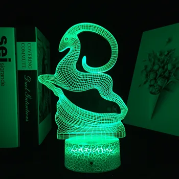 Animal Cabra da Montanha Luz 3D Ilusão Lâmpada da Tabela do DIODO emissor de luz RGB Sensor de Toque a Luz da Noite para Crianças de Decoração do Quarto do Nightlight