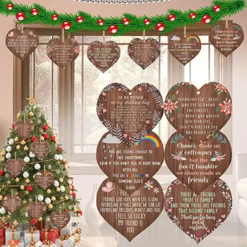 Bênção de Madeira Listagem Criativa Forma de Coração Placa Leve Árvore de Natal Pingente para a Home do Quarto Carro Decoração STTA889
