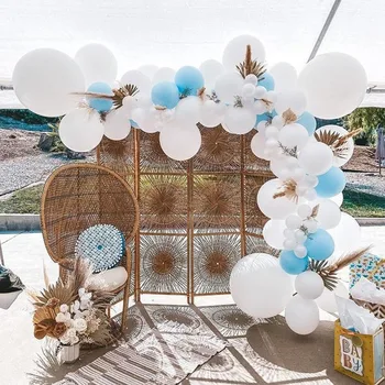 85pcs Azul Branco Balões Garland Arco Kit de 16 pés de Longa Globos para Crianças, Festa de Aniversário, chá de Bebê Aniversário de Casamento Decoração