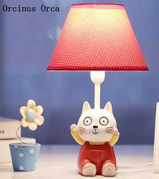 Cartoon criativo gato Tommy lâmpada de mesa de Menino Quarto de Menina quarto de crianças lâmpada animal bonito de cor de resina lâmpada de mesa