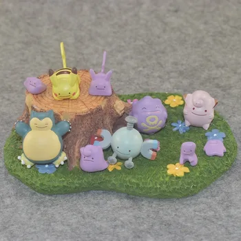 Pokemon Japão Anime Caixa de estore Estátua 6pcs/set Boneca Colecionável Scence Modelo de Brinquedo Pikachu Idem Figura Snorlax Clefairy Magnemite