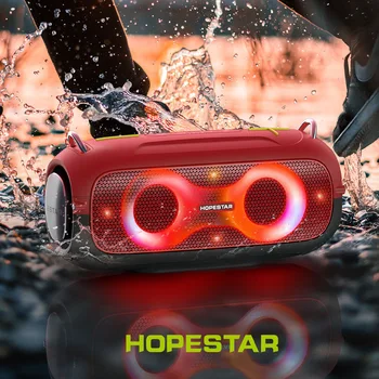 HOPESTAR A41Party portátil sem fio Bluetooth alto-falante de alta potência de coluna de RGB lâmpada ao ar livre impermeável TWScard subwoofer FM Boombox