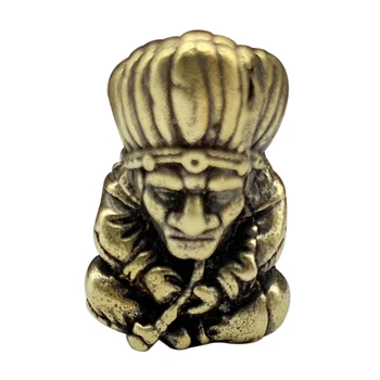 Bronze Élder Chefe Estátua do Guarda-chuva de Corda, Cordão Pingente de Chave de Cadeia DIY-Faca de Talão de Amarra Amarra Amarra Acessórios
