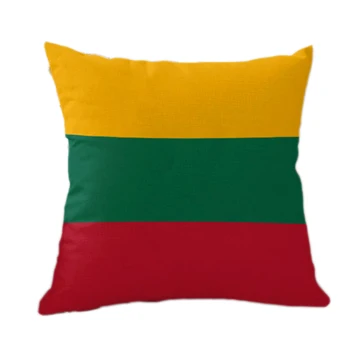 República da Lituânia sinalizadores de 45X45 CM Roupa de cama de Algodão Lituânia bandeira nacional Travesseiro,Casa Fronhas novo