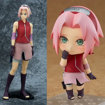 Bandai Naruto Sakura Q Versão 833 PVC Modelo de Ação de Brinquedos Kawaii Doll Figura Coleção de Quarto de Ornamento de Presente Para Criança