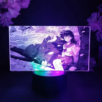Inuyasha Anime Lâmpada Lindo Mangá Iluminação da Imagem de Arte Decorativa Nightlight para Otaku Fãs de Presente de Aniversário Sesshoumaru Figura LED