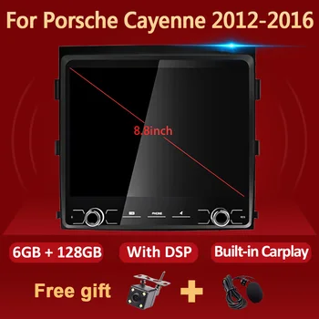 Eunavi 6G 128G auto-Rádio Multimédia Player Para o Porsche Cayenne 2012 2013 - 2016 GPS Carplay Android Auto Estéreo de 2 din de 8,8 polegadas