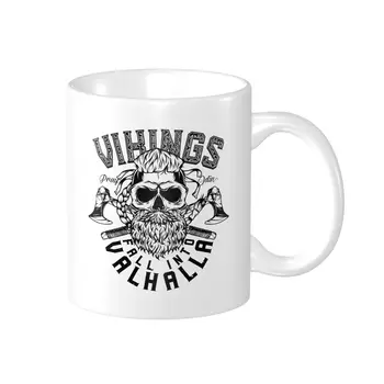 Promo Vikings Cair Em Valhalla Vikings Canecas Gráfico Copos XÍCARAS de Impressão Sarcástico R339 copos de café