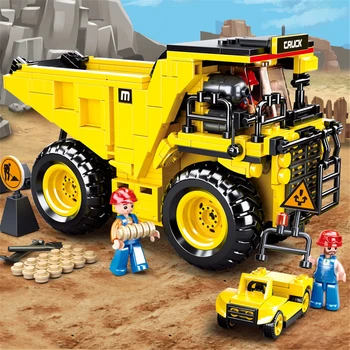 Sluban 0806 Cidade de Engenharia de Veículos da Série 416pcs de Máquinas de Mineração de Caminhão de Transporte de Blocos de Construção MOC Tijolos Juguetes Presentes