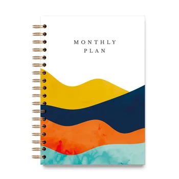 Mensal Planejadores e Cadernos Personalizados Caderno Espiral Fabricante A5 Personalizados Diário Planejador de Notebook com Divisórias