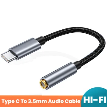 USB Tipo C A ficha Jack de 3,5 mm de Áudio Cabo de Fone de ouvido Aux Adaptador Para Xiaomi 11 10 9 Áudio Conector do Cabo Divisor Para Huawei P30 Pro