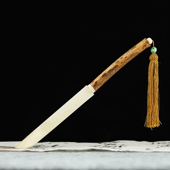 Chinês de estilo retro Xuan paperpaper cortador simples pendão de mogno, madeira de sândalo carne osso cortador de Papel de Arte de Ferramenta de Corte de email abridor