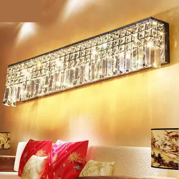  80CM parede da Sala de estar lâmpada de longa cristal de iluminação Hotel candeeiro de parede Led de parede, luminária abajur home luzes e a iluminação do Espelho de Luz