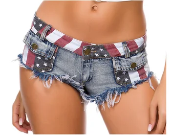 Novo Sexy Cintura Baixa das Mulheres se Encaixam Perfeitamente com 4 bolsos Rasgados Denim Shorts Jean