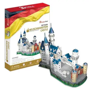 T0406 3D Puzzles Alemanha o Novo Cisne de Pedra do Castelo DIY Construção crianças de Papel Criativo presente Modelo Crianças brinquedos Educativos venda quente