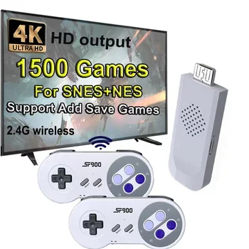 SF900 TV HD de Vídeo, Consola de Jogos com 2 Controladores de Jogo Gamepad 2.4 G sem Fio Receptor HDMI compatível com o Console do Jogo
