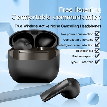 Bluetooth 5.1 True Fones de ouvido sem Fio com a cobrança de Caixa Impermeável Fone de ouvido Controle de Volume do Mini TWS Fone de ouvido mãos livres para Esportes