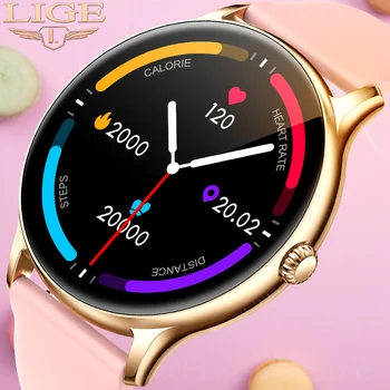 LIGE Full Touch Smartwatch Mulheres de Chamada Bluetooth Smart Watch Homens Esportes Fitness Tracker Tempo Para Android IOS Relógios Digitais