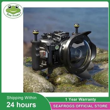 Seafrogs IPX8 Liga de Alumínio de Carcaça 100meter Câmera Impermeável de Caso para a Sony A7RIV Bomba de Vácuo, Dispositivo de Instock