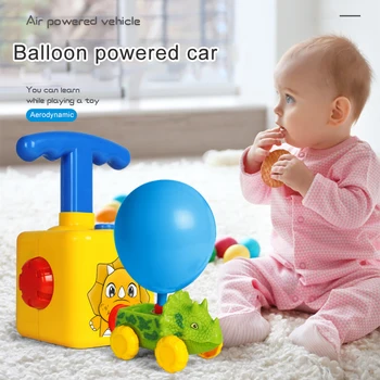 Educação bebê de Brinquedo Poder Aéreo Balão de Lançamento Torre Brinquedo Divertido Inércia animal de Poder Balão Carro Experimento científico para Presente de natal