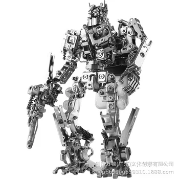 Mecânico de Festa Optimus Prime 3D Tridimensional de Metal Puzzles Quebra-cabeça Robô DIY Blocos de Construção de Brinquedos Chegar Presentes para Meninos Livre