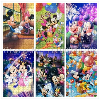 Dos Desenhos Animados De Disney Caharacter Quebra-Cabeças Do Mickey Minnie Mouse Creative Diy Jigsaw Puzzle Crianças De Educação Infantil Brinquedos