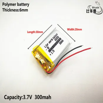 1pcs/monte 602030 300 mah 3.7 V bateria de lítio-ion polímero bateria produtos de qualidade a qualidade do FCC ROHS do CE da autoridade de certificação