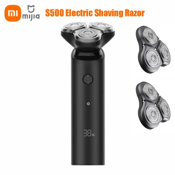 Xiaomi Mijia Inteligente barbeador Elétrico S500 máquina de Barbear Tela de LED de Tipo C de Carga de Flutuação da Lâmina de Barbear IPX7 Impermeável Barba Barbear Ferramenta