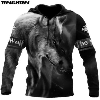 Bela Tatuagem de Wolf 3D em Todo Impresso Unisex Deluxe Hoodie dos Homens Camisola Zip Suéter Casaco Casual Fatos WS97