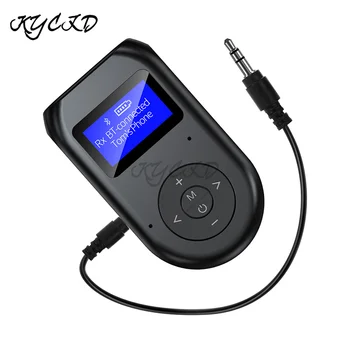 Bluetooth USB-compatível 5.0 Transmissor de Áudio Adaptador Receptor 2-em-1 com Tela LCD de 3,5 mm AUX Estéreo Para TV/Fone de ouvido