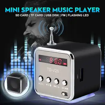 Mini MP3 Portátil Pequeno alto-Falante de Alumínio de Música Leitor de Cartão do Apoio do Orador USB2.0 Inferior com Iluminação LED