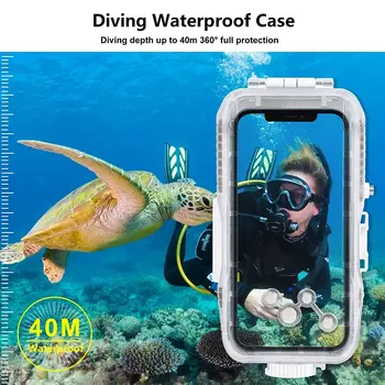 Mergulho de Snorkel 40m/130ft Caso à prova d'água de Vídeo Tirar fotografias Subaquáticas Tiro a Tampa da caixa Para iPhone 11 12 13 Pro Mini Max.