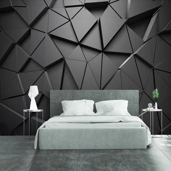 3D Abstrata Geométrica Triângulo Cinza de Fundo de Parede Grande Mural Moderno Estudo Sala de estar, Quarto, Decoração, Foto do Papel de Parede