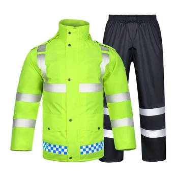 Segurança Reflexivo Capa de Chuva com o Terno de Homens e Mulheres Adultos Andar de Moto Vestuário de Protecção Anti-tempestade de Chuva
